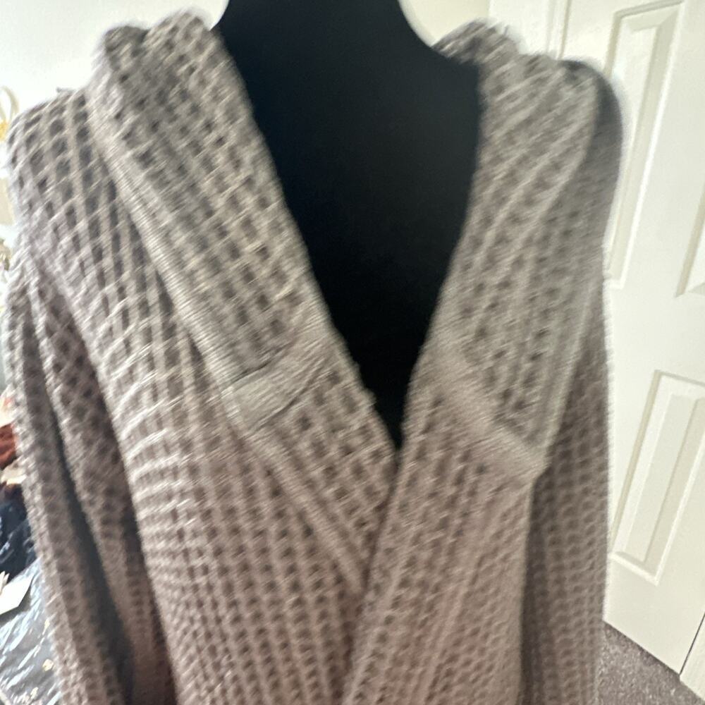 Onsen Supima Waffle Bath Robe Gray Size Large NWOT - Picture 6 of 6